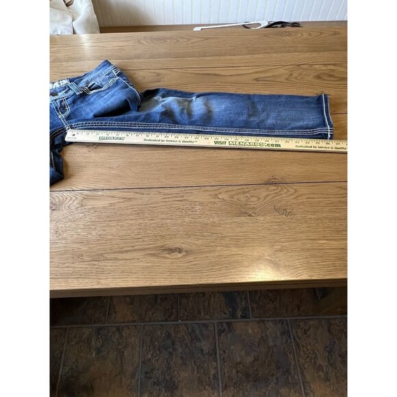 BKE STELLA Denim Blue Jeans Women's Size 27 24" CROP 3" Single Cuff Preppy Party - Picture 14 of 16